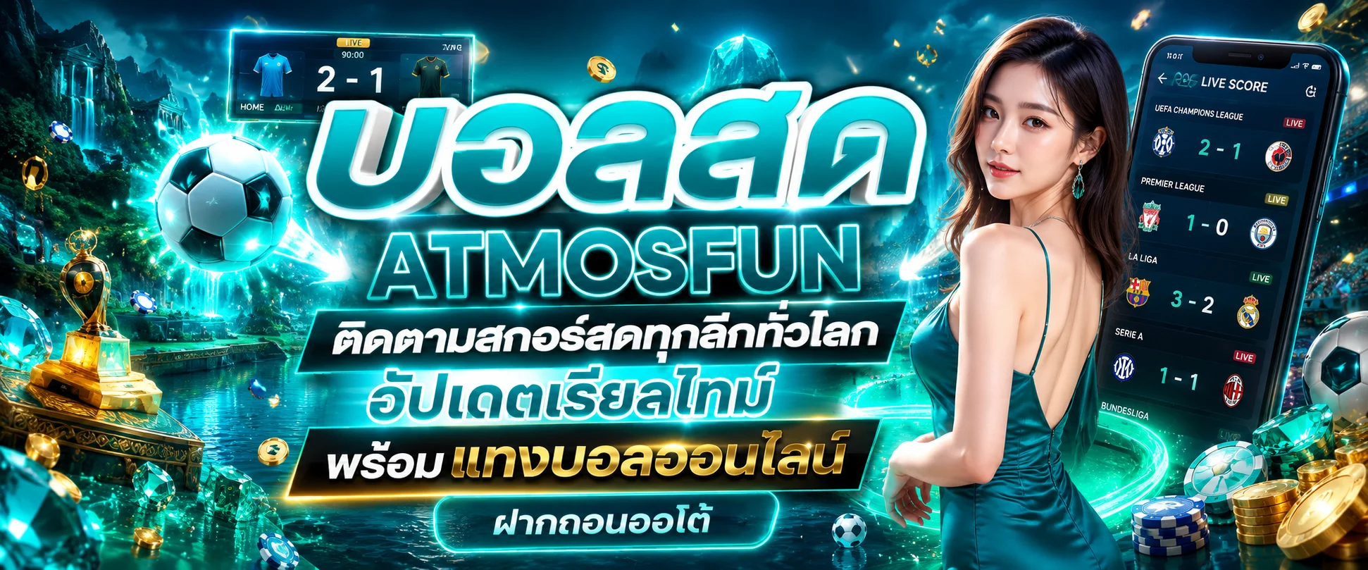 ผลบอลสด ATMOSFUN ติดตามสกอร์แมตช์สดทุกลีก